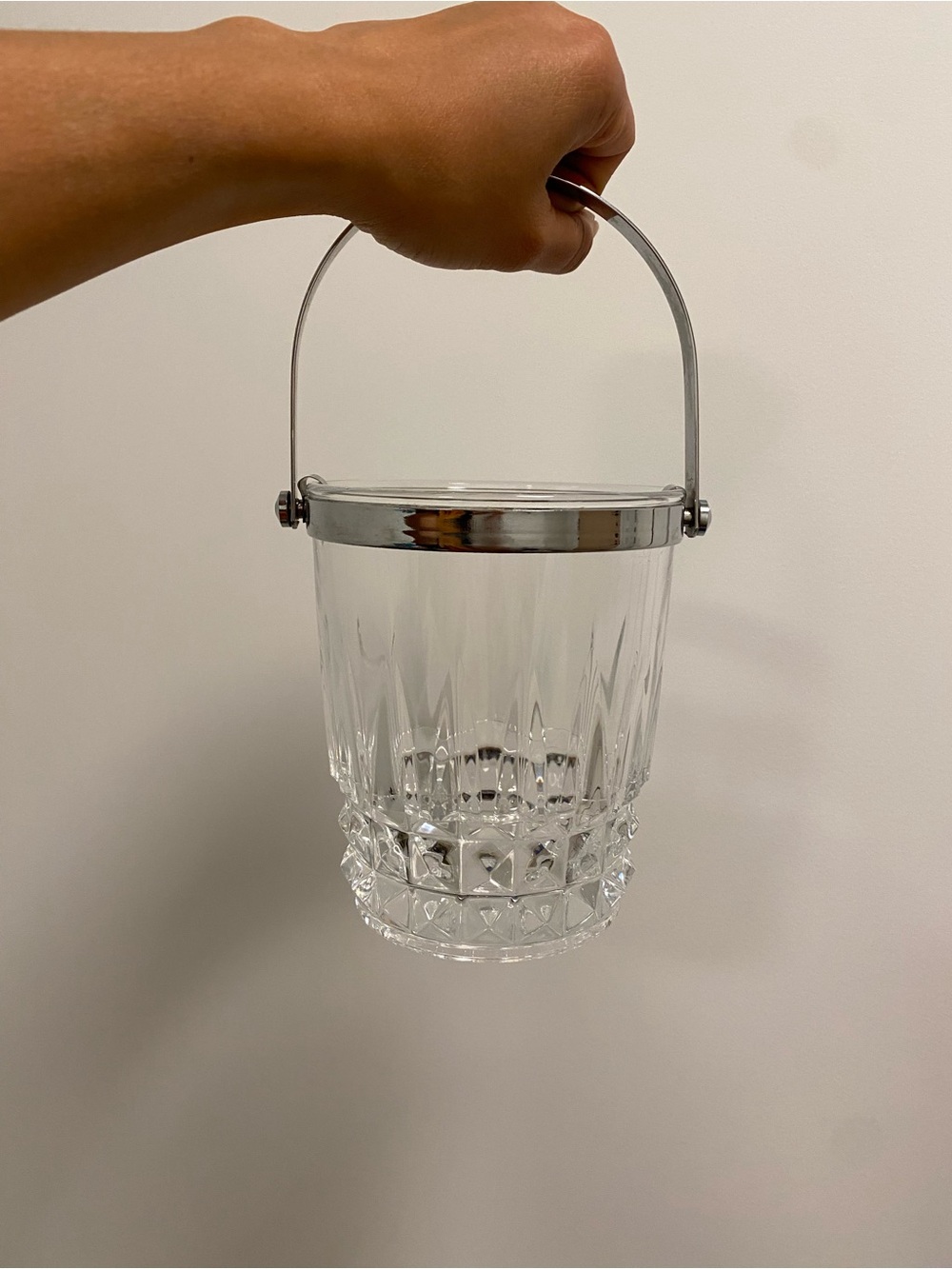 Vintage Cristal D'Arques Durand Tuilleries Villandry Crystal Ice Bucket w Tong